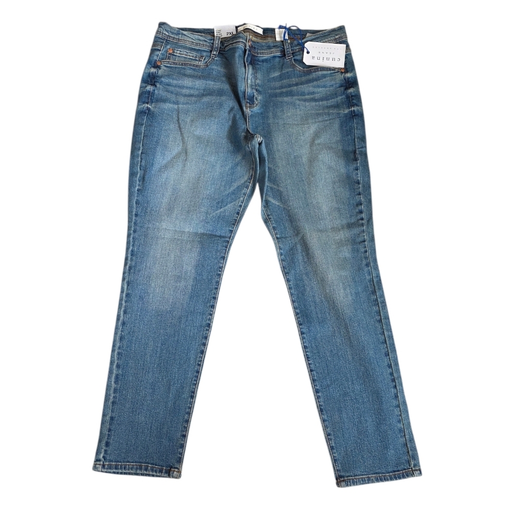 Light-Mid Blue Slim Straight Jeans